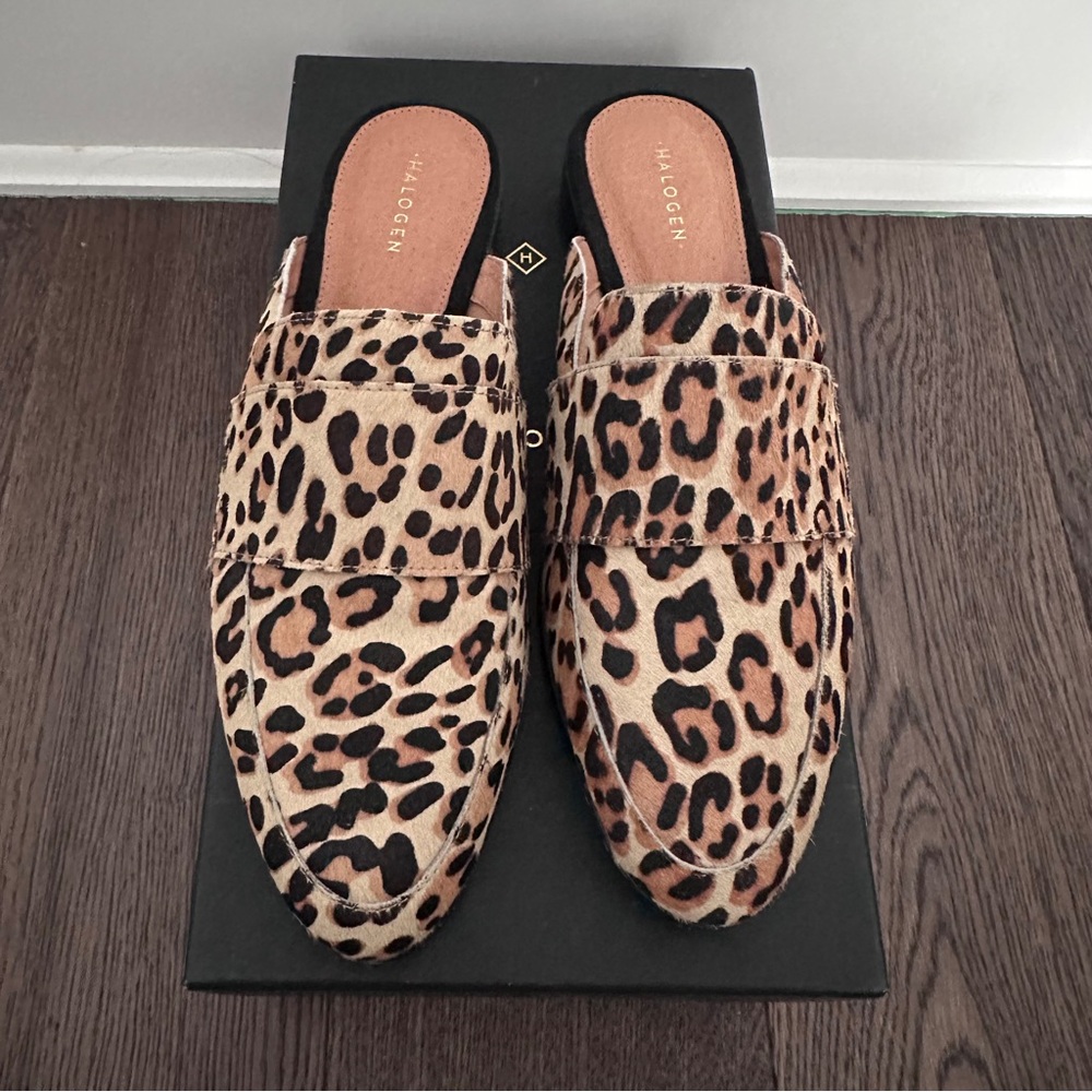 Halogen Ladies Leopard Print Slide Loafers - Picture 2 of 9